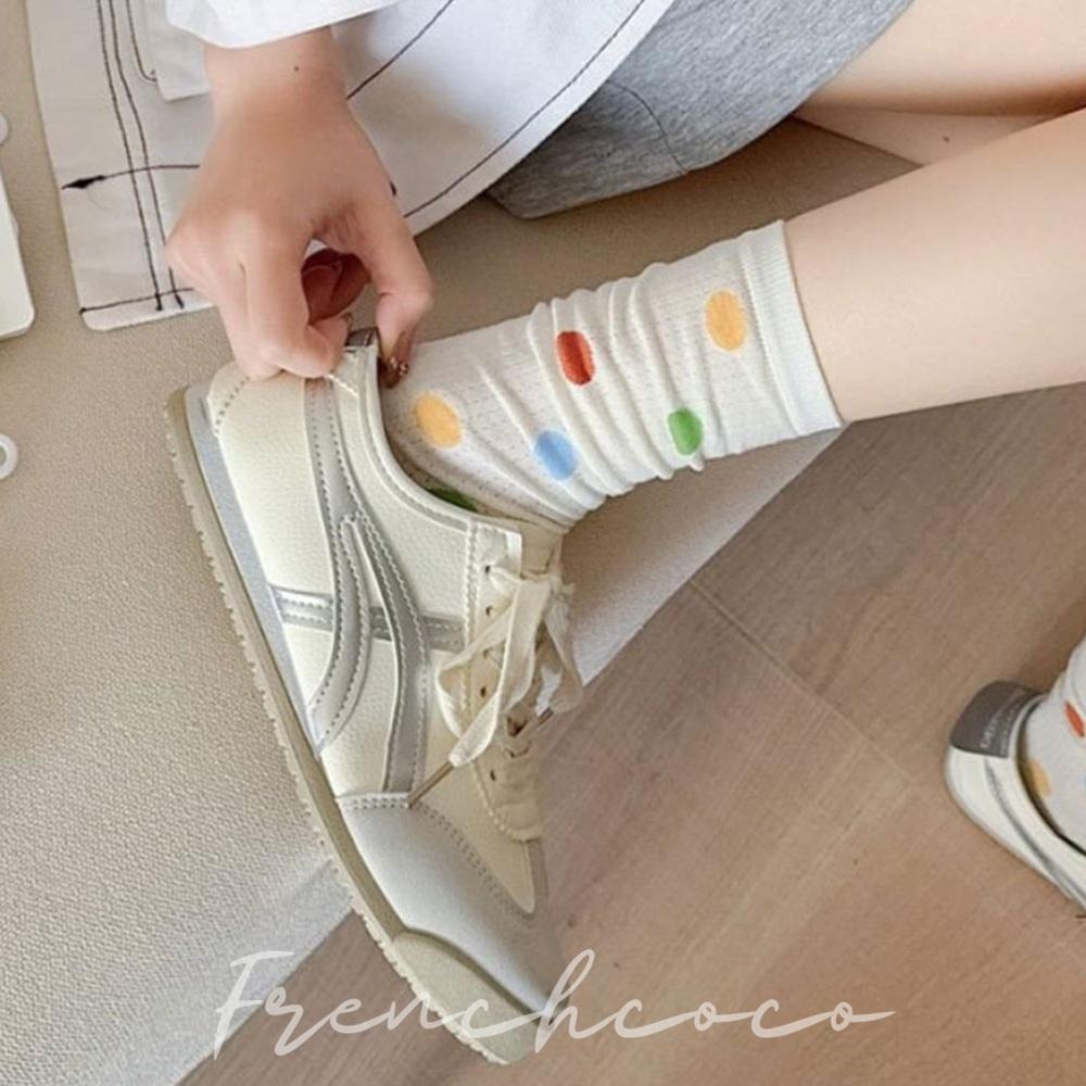 프렌치코코 포인트 중목 양말 여름 펀칭 알록달록 2켤레 세트 - 메인 이미지