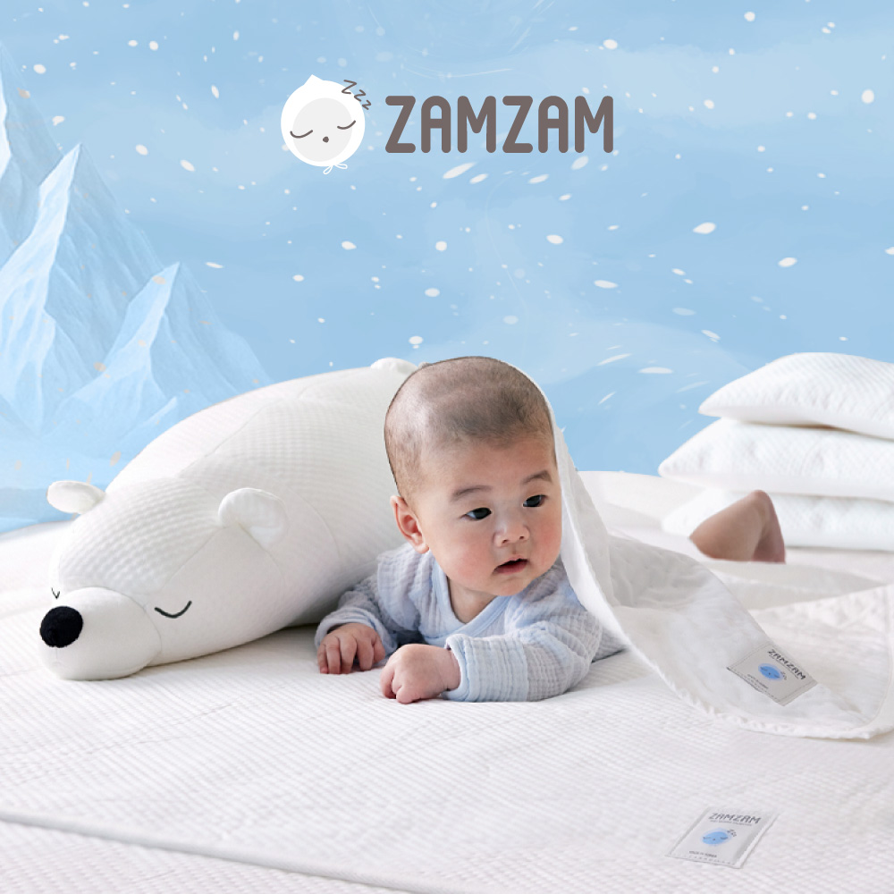 잠잠 신생아 냉감패드 아기쿨매트 토퍼 침대 여름이불