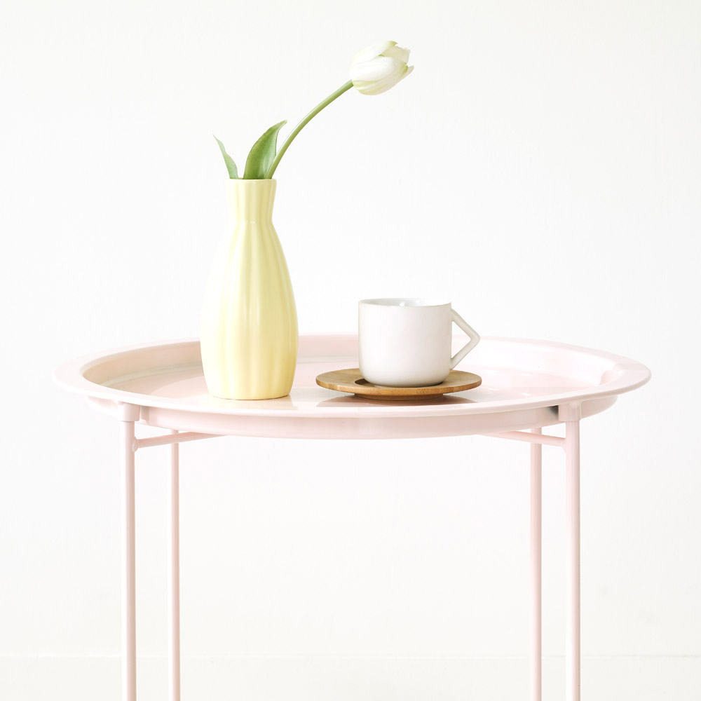 접이식 원형 트레이 사이드 테이블 협탁 티테이블