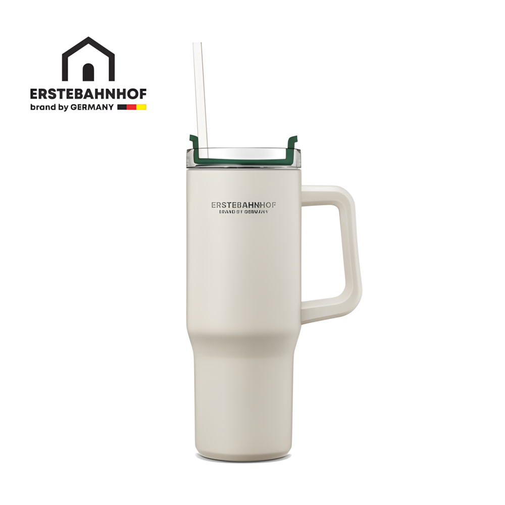 리유저블 보온보냉 진공 스테인레스 텀블러 887ml, 크림