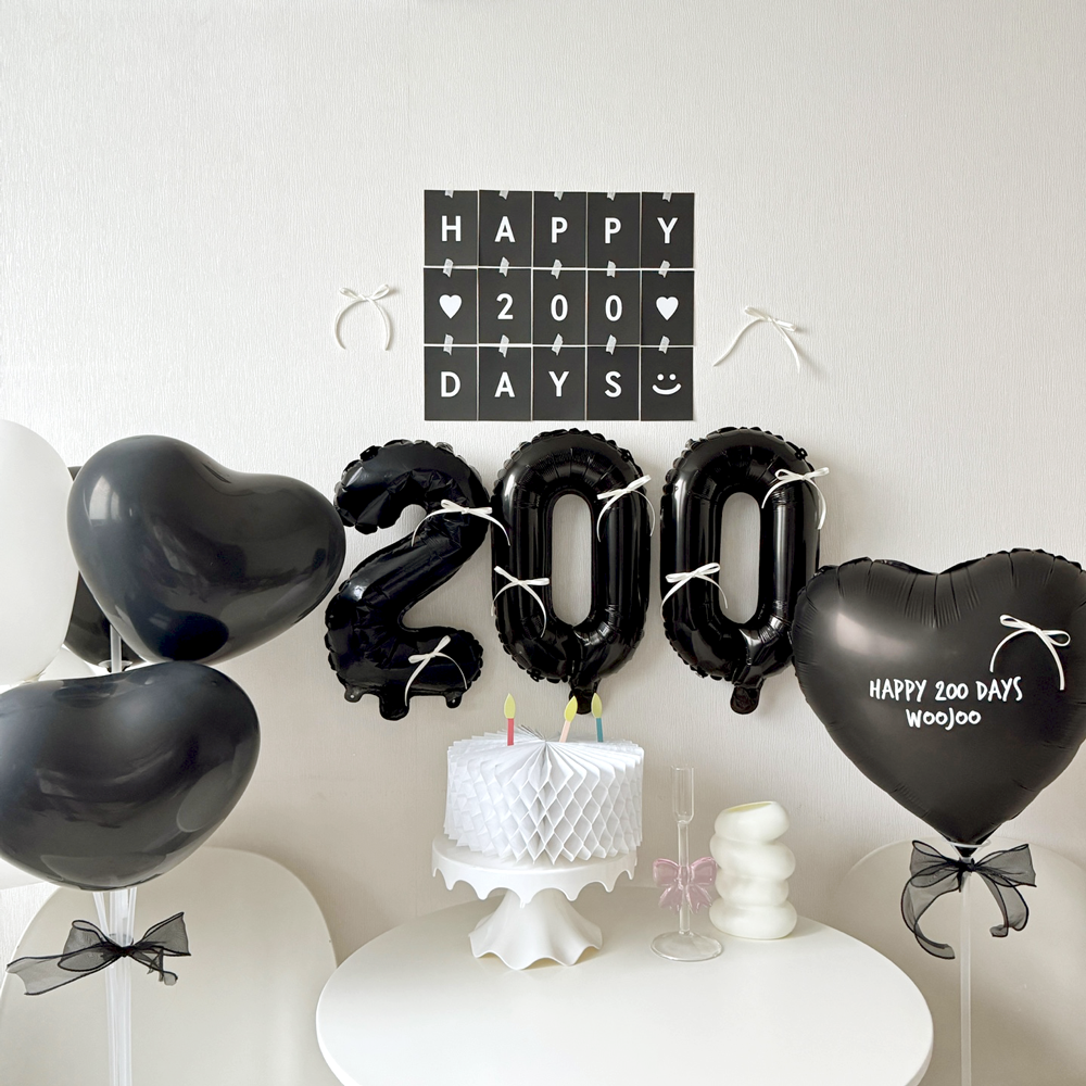 아기 200일 풍선 기념일 레터링 풍선 셀프촬영 숫자풍선