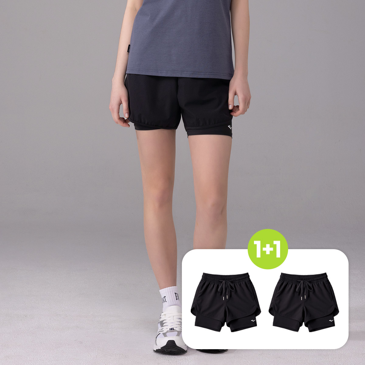 1+1 에버라스트 여성 숏 워터 레깅스 반바지 보드숏