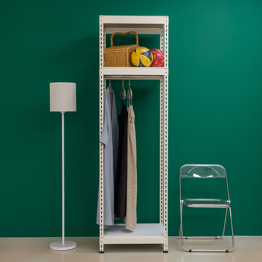 뮤트 시스템행거 드레스룸 옷걸이 조립식 철제 드레스룸 선반 튼튼한 행거 12005002100 - 상세 이미지 3