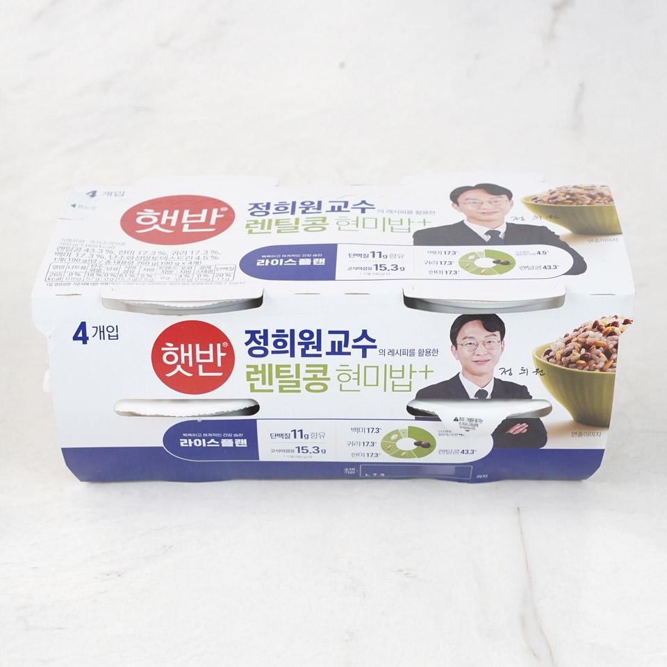 메가마트 CJ 햇반 렌틸콩현미밥 190gx4