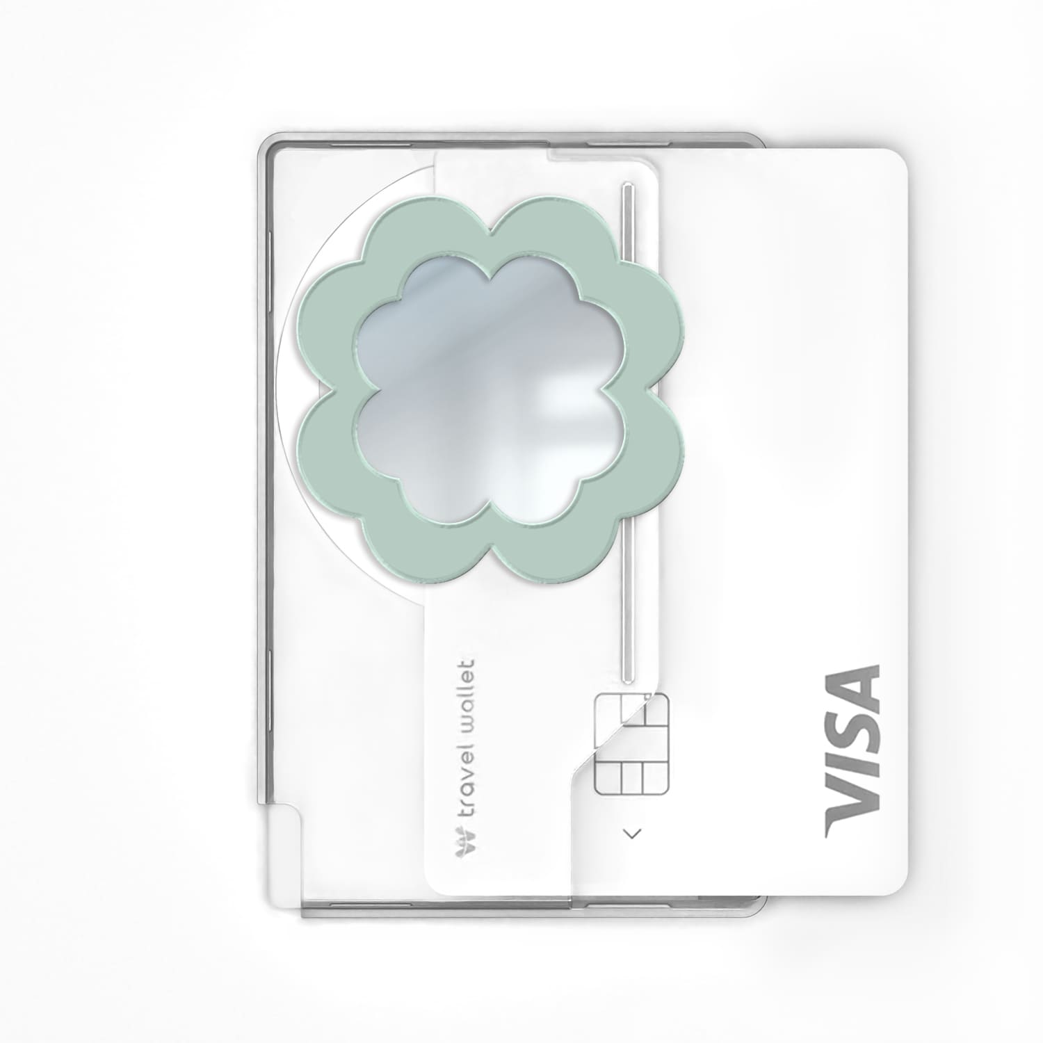 168cm 맥세이프 카드지갑 그립톡 미러 네잎클로버 민트