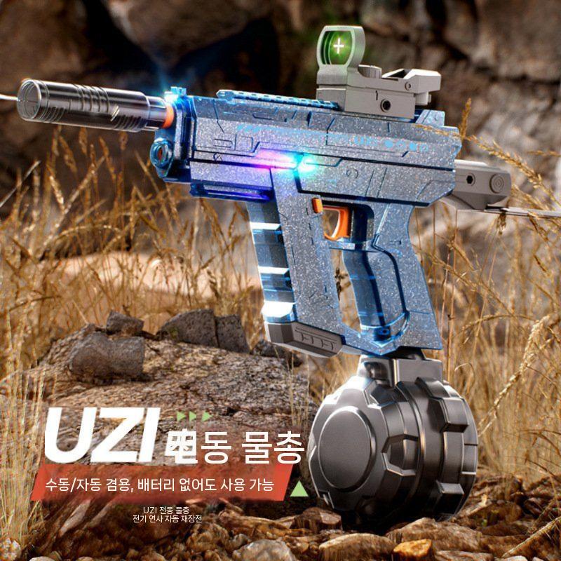 Uzi 전동 워터건 전동 연사 물총 워터밤 물놀이 물장난 대용량 물총 틱톡릴스공구템 흑백 - 상세 이미지 3