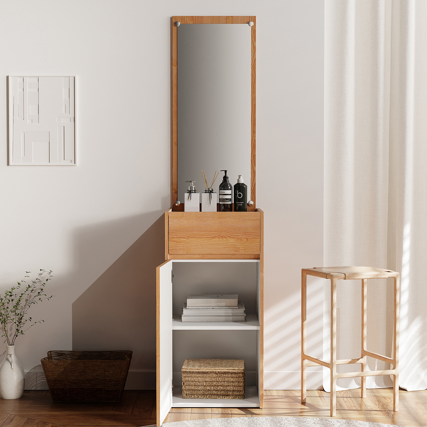 틈새 화장대 400 스탠딩 화장대 서랍장 원룸 좁은 공간