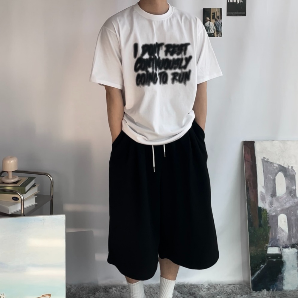 느낌좋은 캐주얼 스트릿 페인팅 오버핏 반팔 티셔츠 이미지 6