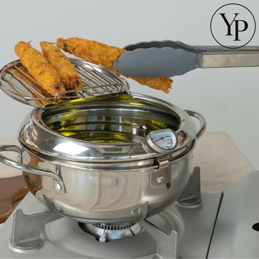 가정용 튀김 냄비 스테인레스 분리형 튀김망 온도계 인덕션 겸용 튀김기