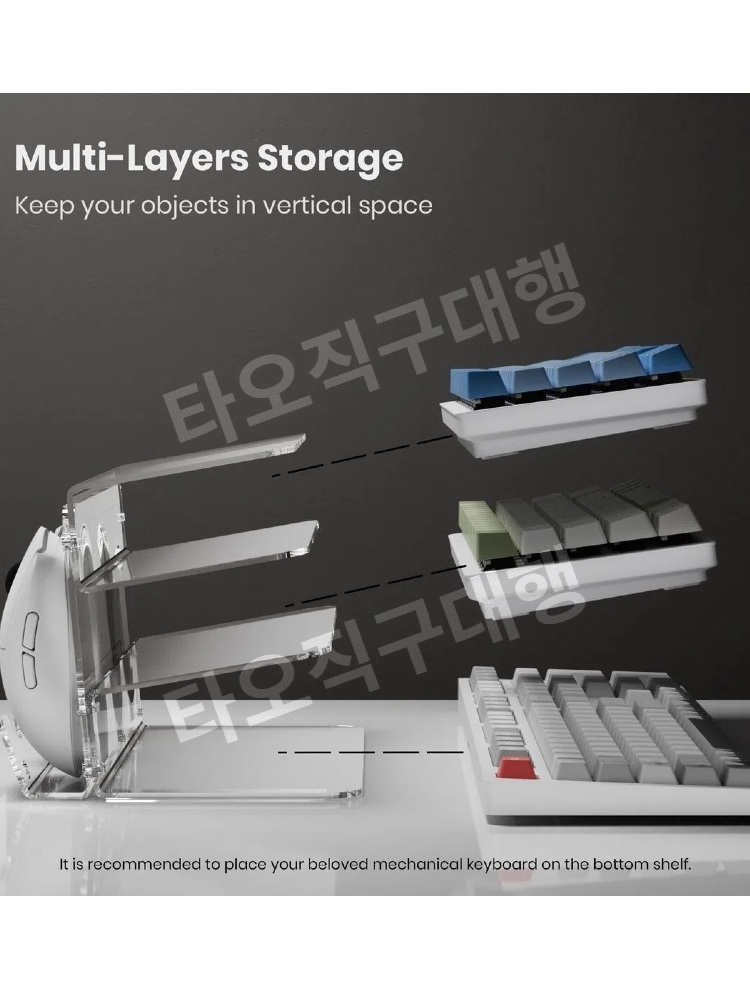 키보드보관함 정리함 진열대 선반 수납 키보드수납 다층 진열장 투명 전시대 - 상세 이미지 4