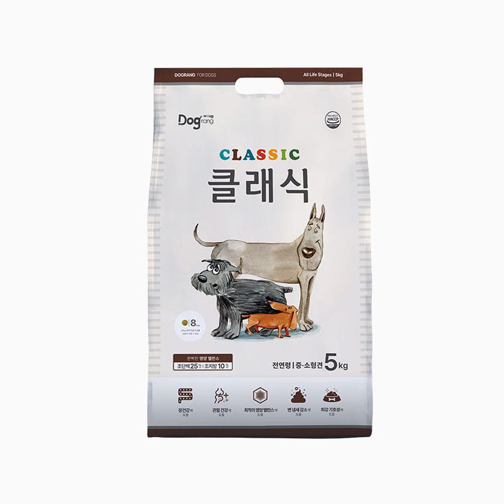 도그랑 클래식 전연령 중소형견 강아지 사료 강아지밥 8mm, 5kg, 1개