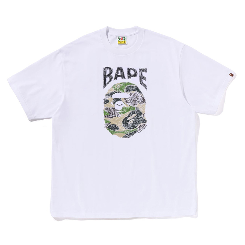 베이프 반팔티 ABC CAMO HAND DRAW APE HEAD RELAXED FIT TEE 1L30-110-340 - 메인 이미지