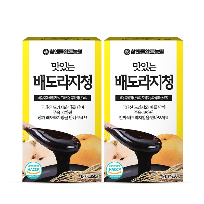 [배농축액 도라지농축액 국산] 참앤들황토농원 맛있는 배도라지청 250g, 2개 제품 이미지