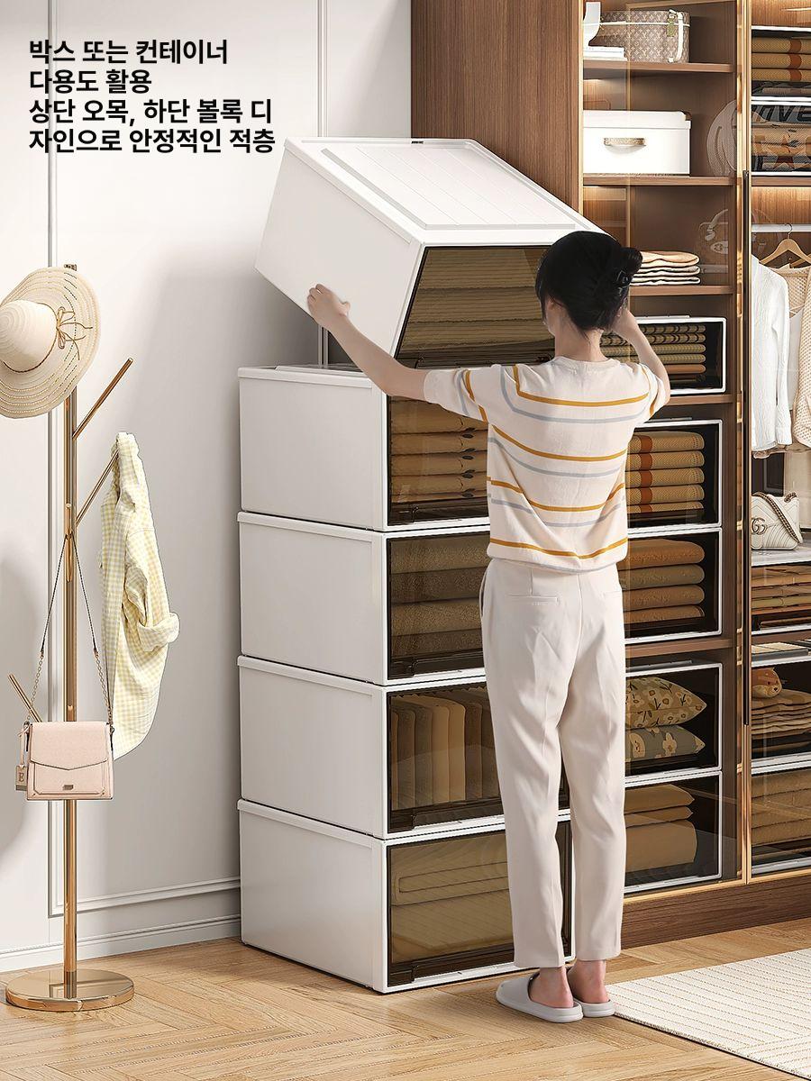 투명 서랍형 수납함 미니 의류 소품 정리함 52L 45x39x30 - 상세 이미지 3