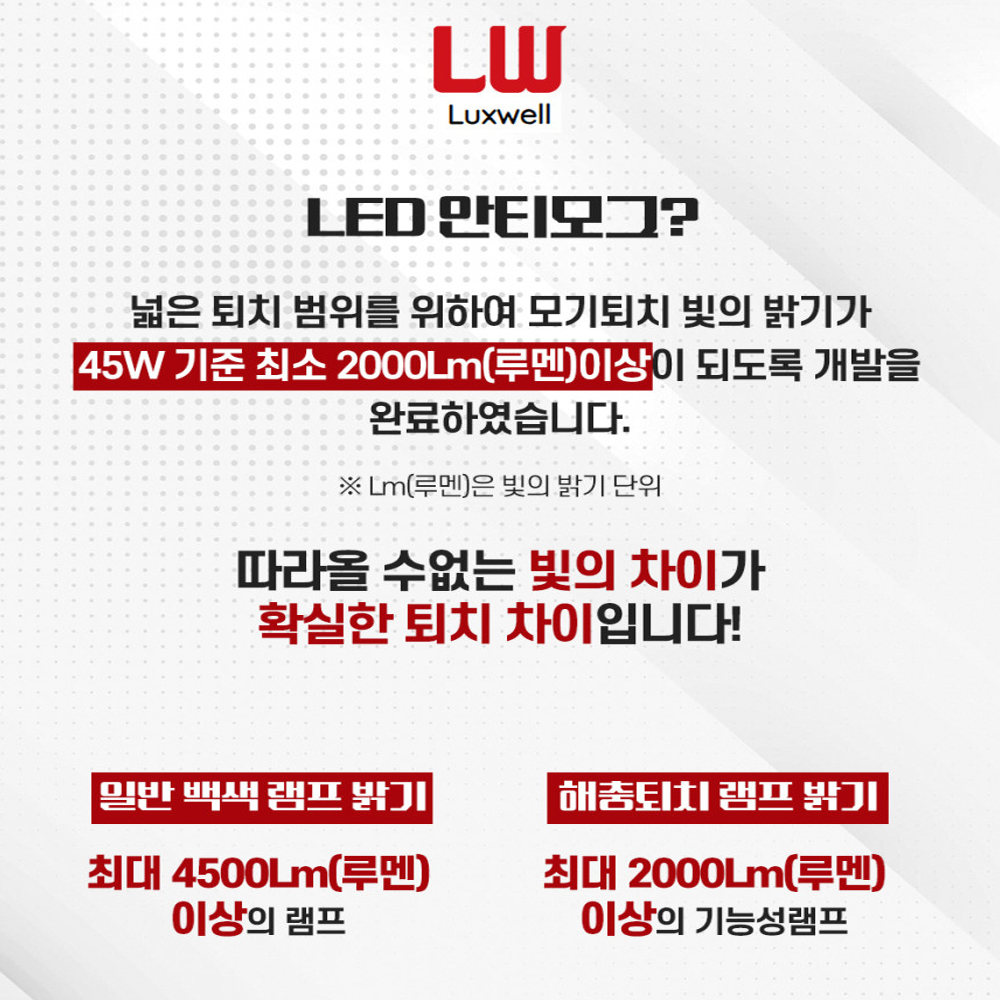룩스웰 안티모그 45W LED램프 해충 모기 퇴치전구 - 상세 이미지 5