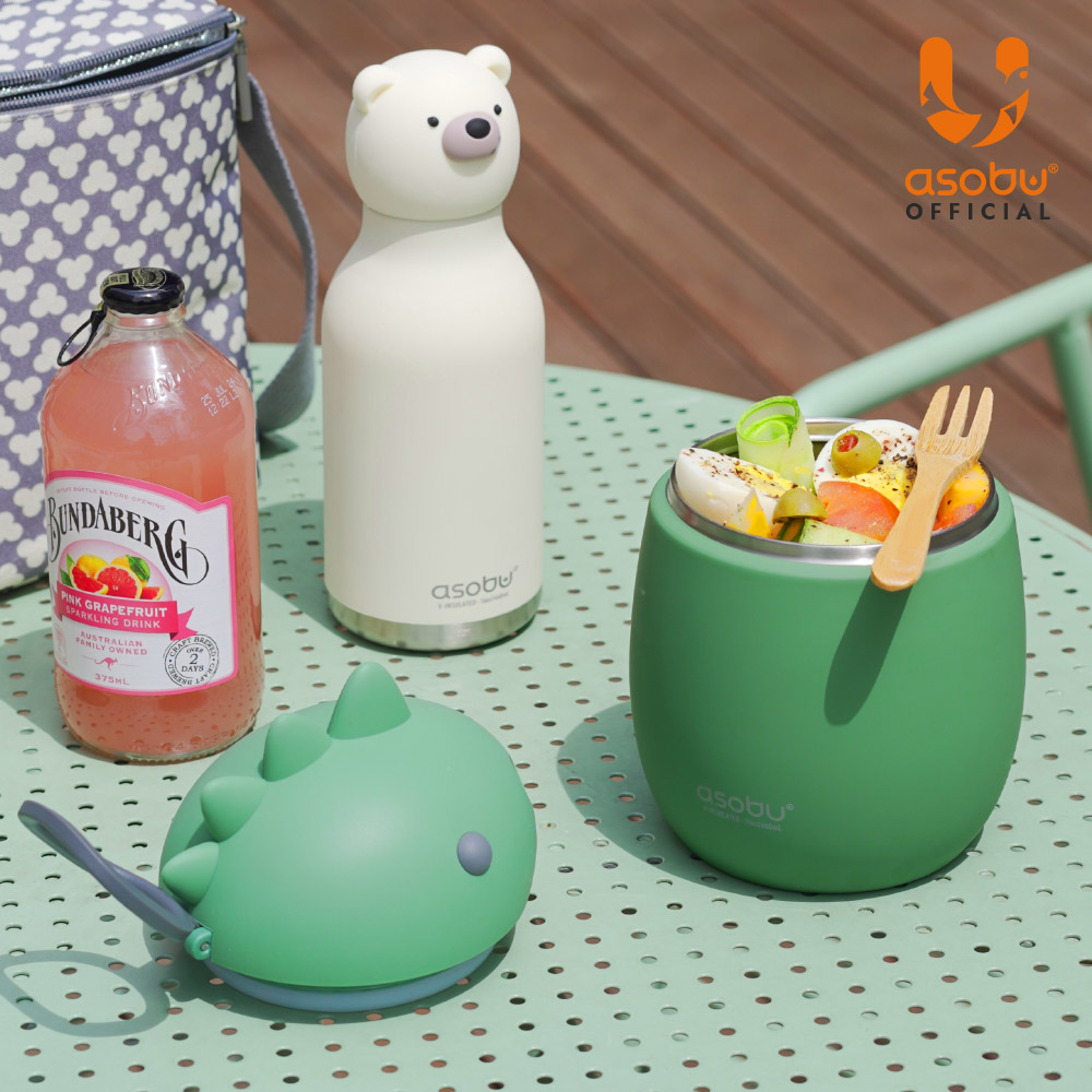[1+1] 아소부 스테인레스 보온 보냉 베스티 푸드자 보온도시락 600ml + 텀블러 460ml 수능 세트 이미지 6