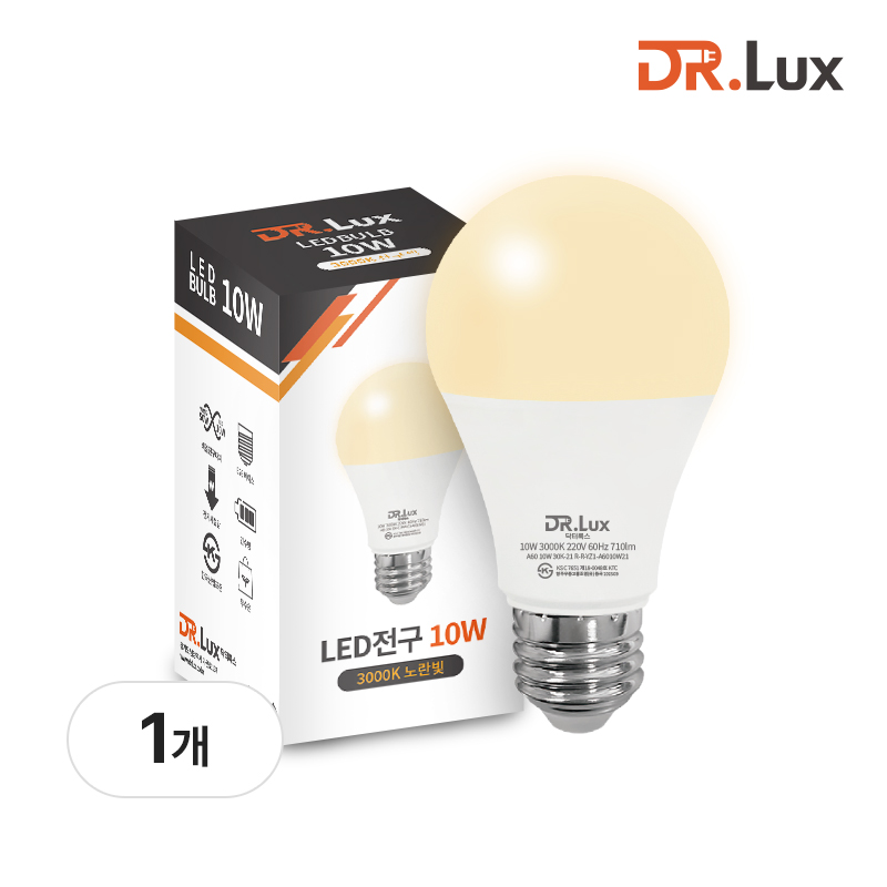 LED 전구 램프 10W, 전구색, 1개