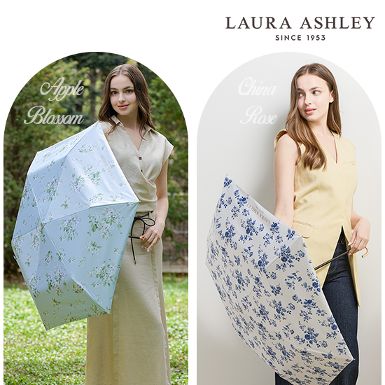 로라애슐리 프리미엄 암막 3단 양산 우산 2종세트(차이나로즈+애플블라썸) 양우산