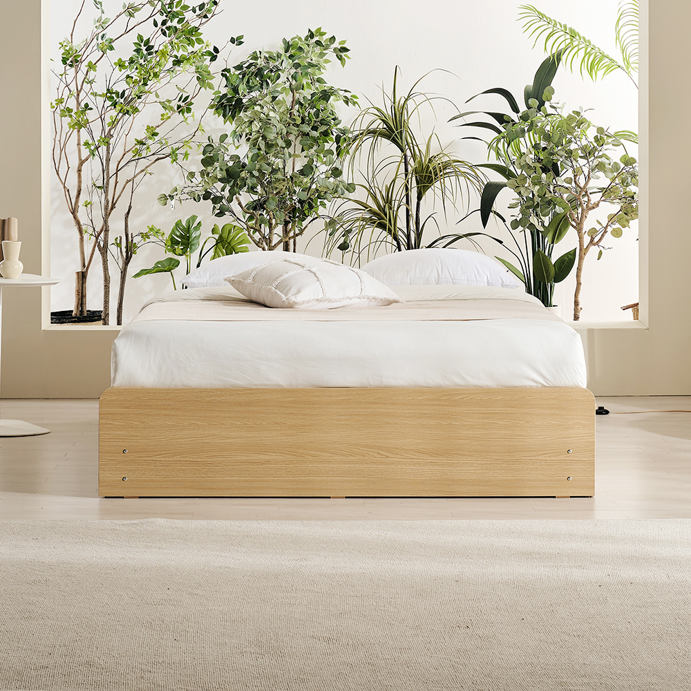 쉐우드가구 앤디 무헤드 4단서랍 벙커형 멀티수납형 침대 세트 K 킹 (매트리스 포함)