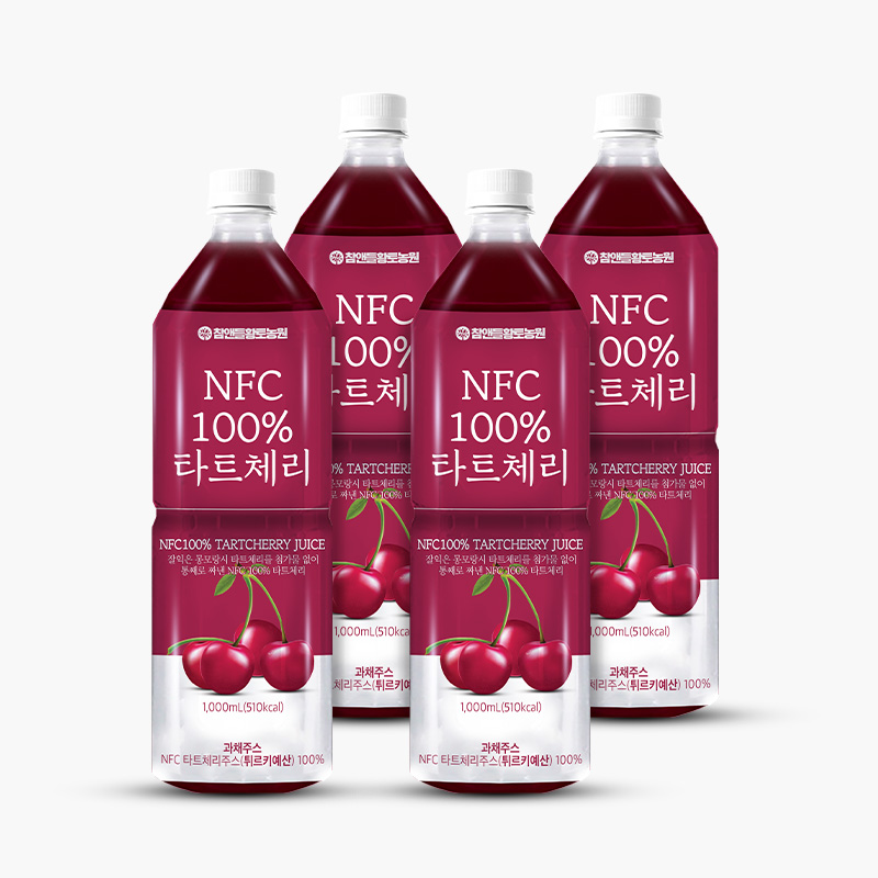 참앤들황토농원 타트체리 주스 착즙 원액 1L, 4개