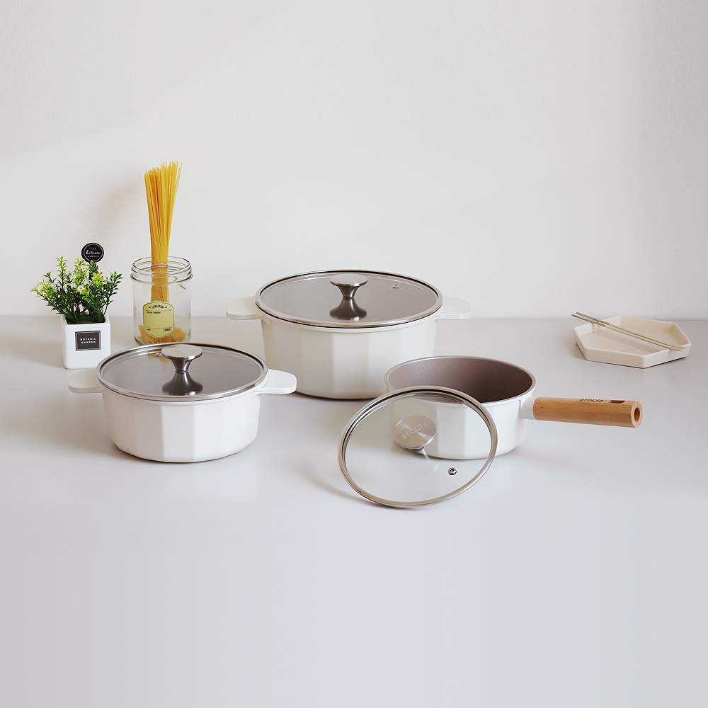 STOLTZ 슈톨츠 크림 쿡웨어 IH 냄비 3종(18cm,20cm,24cm)택 1 - 상세 이미지 4