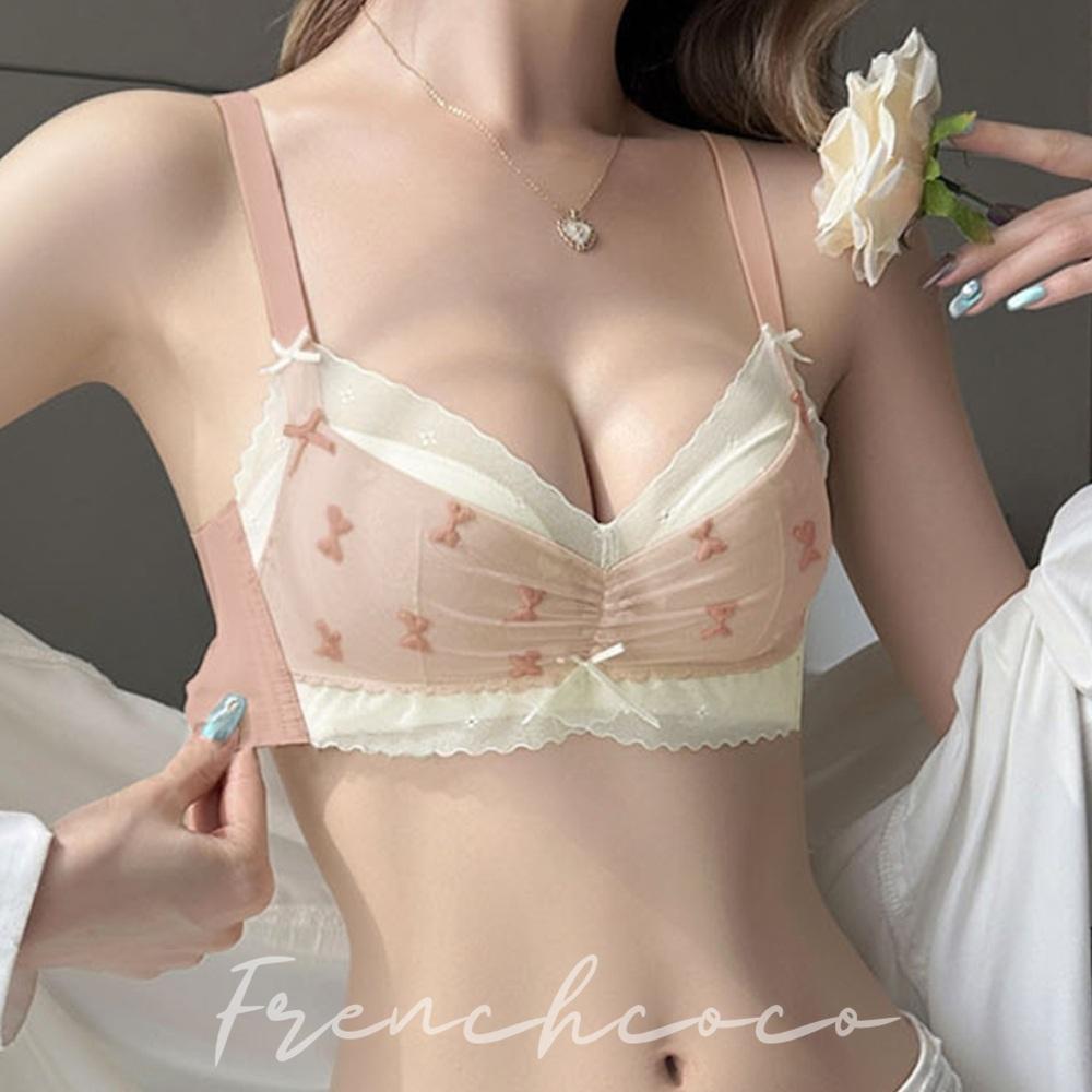 프렌치코코 예쁜 속옷 레이스 브라 뽕브라 부유방커버 유방 가슴 잘모아주는 - 메인 이미지