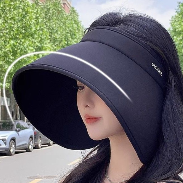 돌돌이 썬캡 휴대용 넓은챙 여성용 자외선차단 여름 햇빛가리개 모자 - 메인 이미지