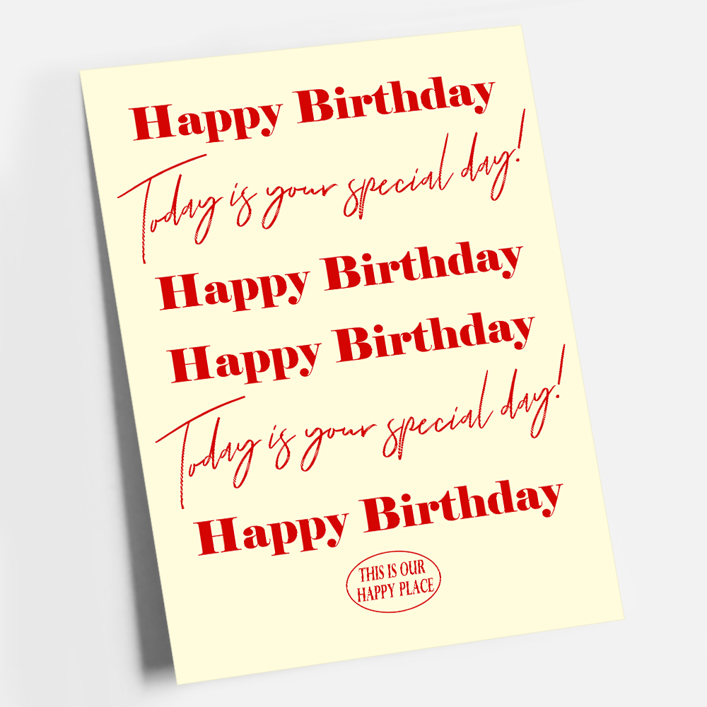 파티 포스터 생일 셀프 촬영 소품 HAPPY BIRTHDAY 딸기 초코 케이크 A4 - 상세 이미지 4