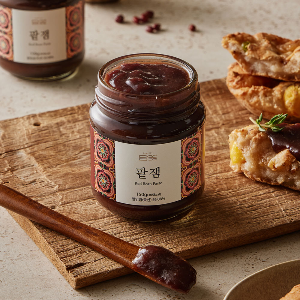 담꽃 팥잼 국내산 앙버터 수제 와플 식빵 토스트 답례 선물 150g