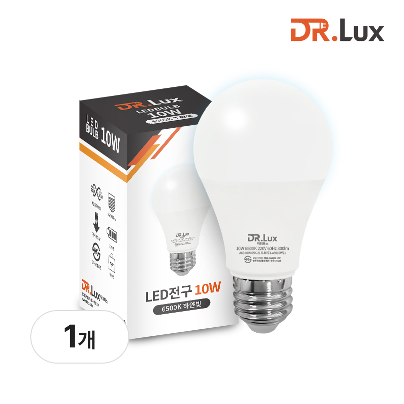 LED 전구 램프 10W, 주광색, 1개