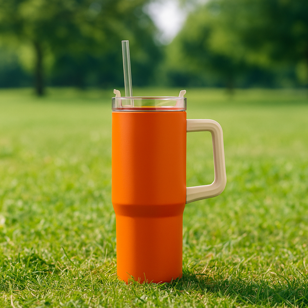 리유저블 보온보냉 진공 스테인레스 텀블러 887ml, 선셋