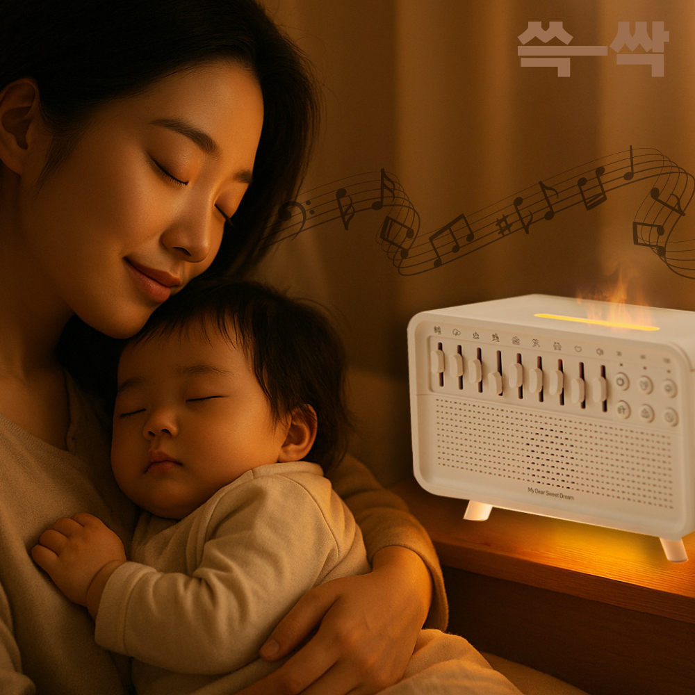 쓱싹 백색소음 아로마 숙면 불멍 블루투스 스피커 가습기 CSBT-SWSLEEP - 상품 이미지