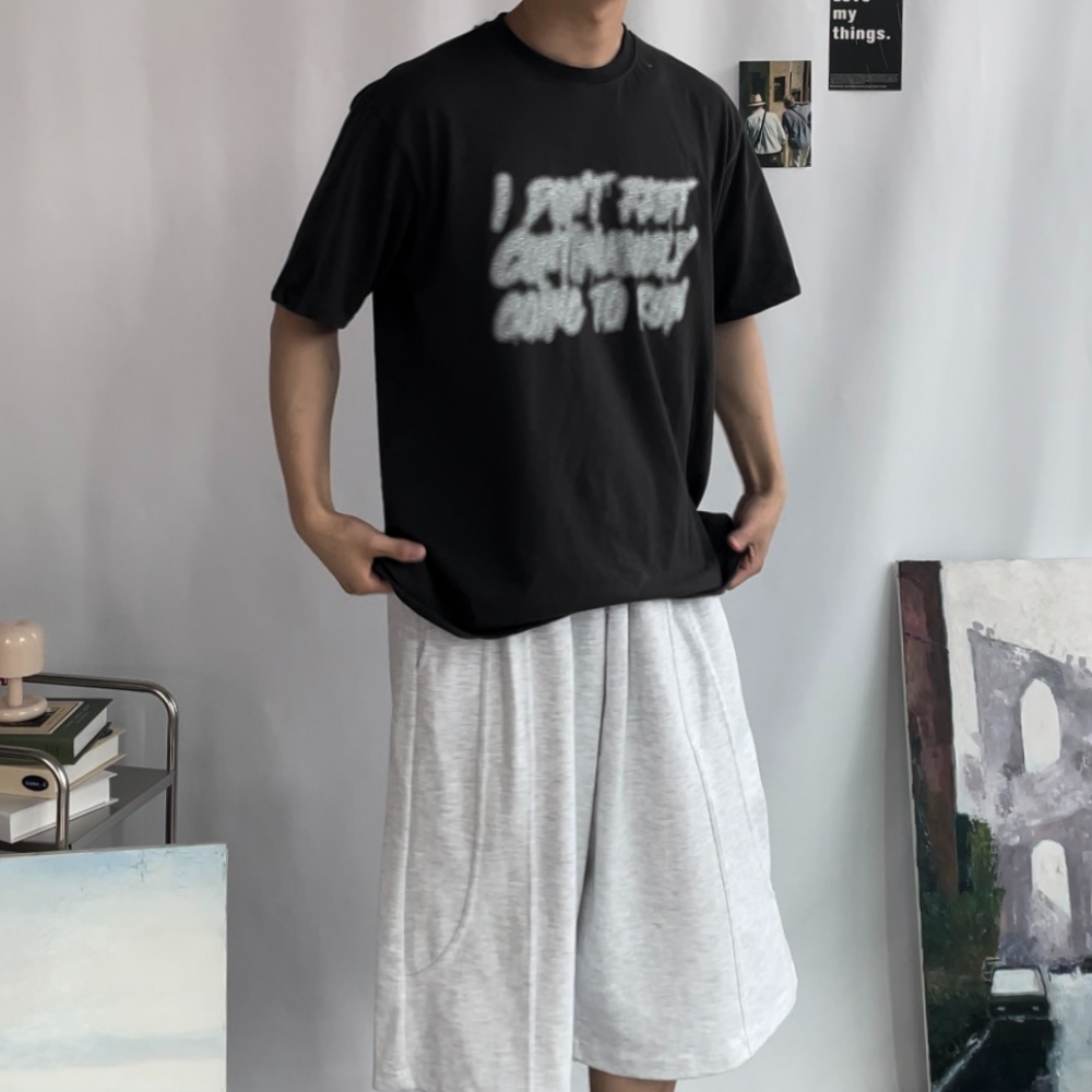 느낌좋은 캐주얼 스트릿 페인팅 오버핏 반팔 티셔츠 - 상세 이미지 4