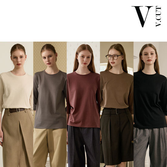 [BEST]브이컷 튜블러 7부 티셔츠 5종