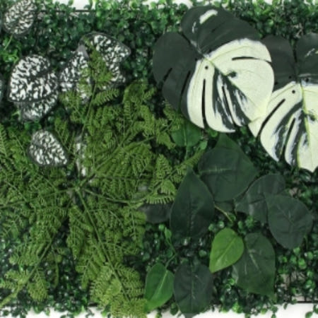 [트렌디프레소협력사]데이슬롯 정원 인조잔디 벽장식 60x40cm 몬스테라 가든월패널 매장인테리어조화 플랜트패널