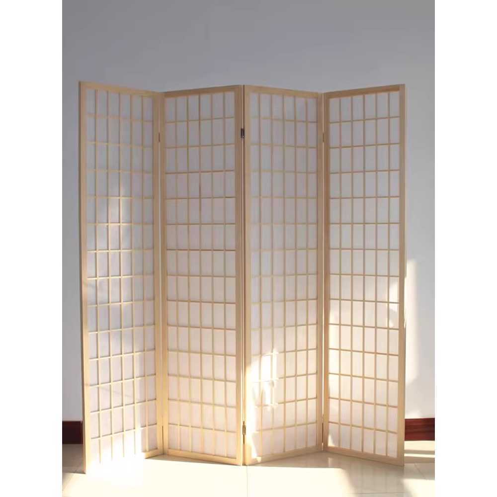 창호문 파티션 우드 가림막 원목 실내 공간 분리 150x40cm 3도어 (우드) - 상세 이미지 4