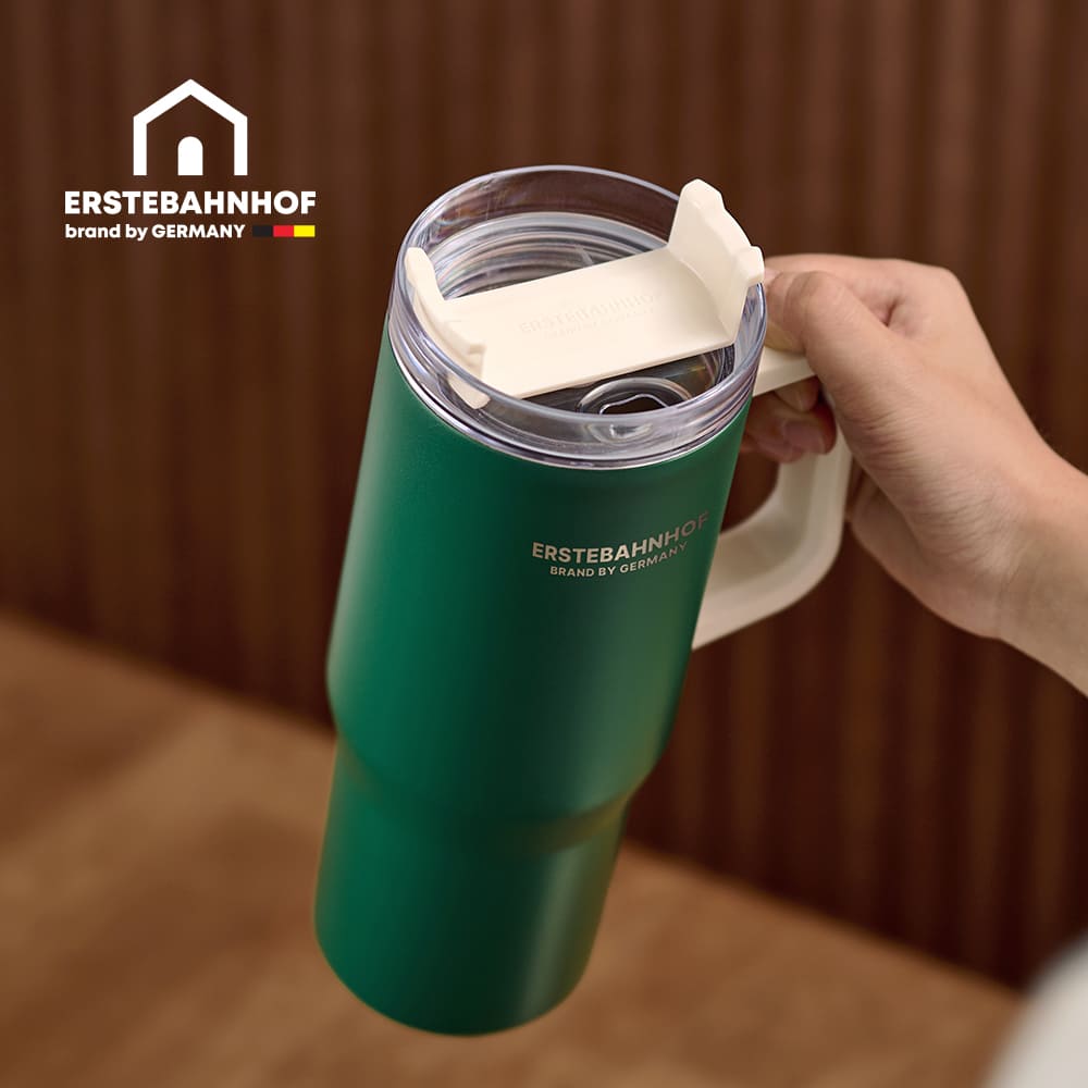 리유저블 보온보냉 진공 스테인레스 텀블러 887ml, 크림