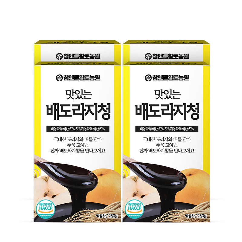 [배농축액 도라지농축액 국산/3+1] 참앤들황토농원 맛있는 배도라지청 250g, 4개 - 상품 이미지