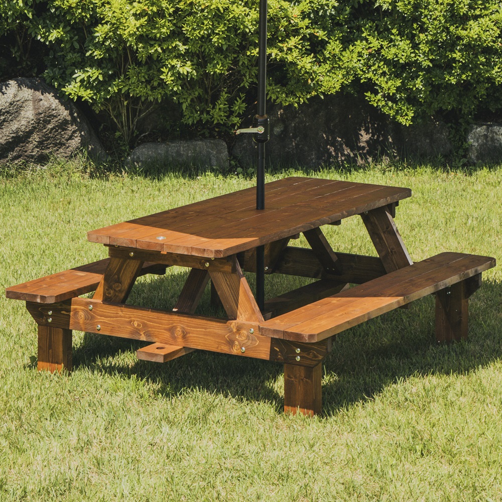 야외테이블세트 정원카페 야외용 편의점테라스 테이블 자유형4인월넛