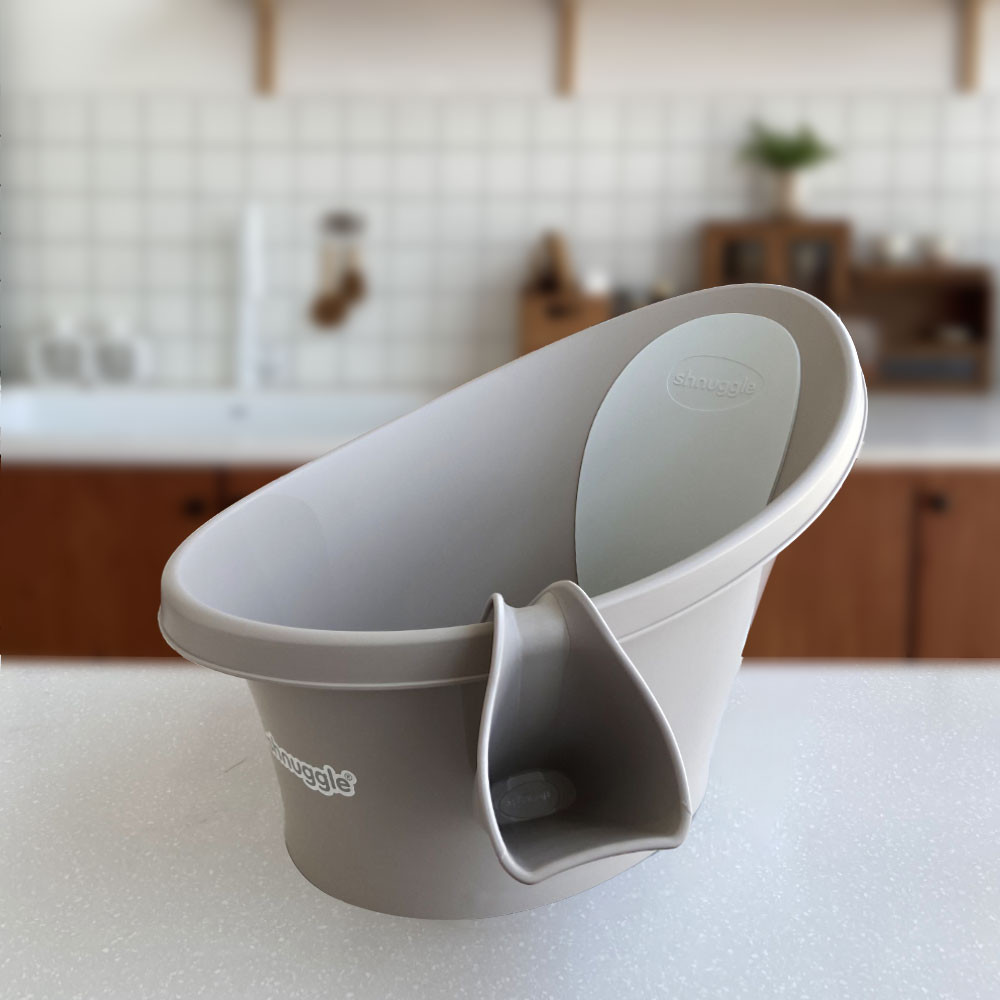 슈너글 신생아 목욕 아기욕조 + 샴푸컵 타우페 세트