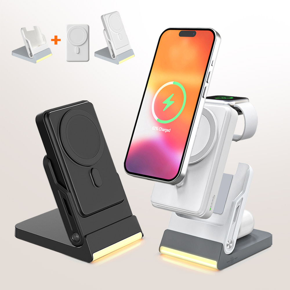 갤럭시 아이폰 애플워치 갤럭시워치 에어팟 버즈 올인원 맥세이프 보조배터리 MF5IN1