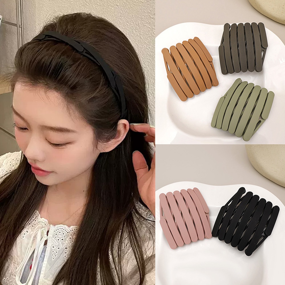 접이식 머리띠 헤어밴드 자바라 간편휴대 머리밴드 포켓머리띠 스포츠 무광 컬러 남자 남녀공용 - 상세 이미지 2
