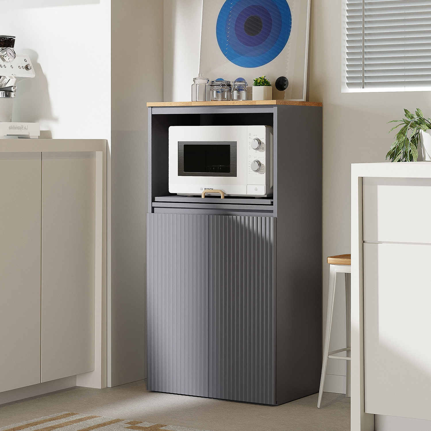 템바보드 렌지대 수납장 600 선반 밥솥 레일 미니 전자렌지대