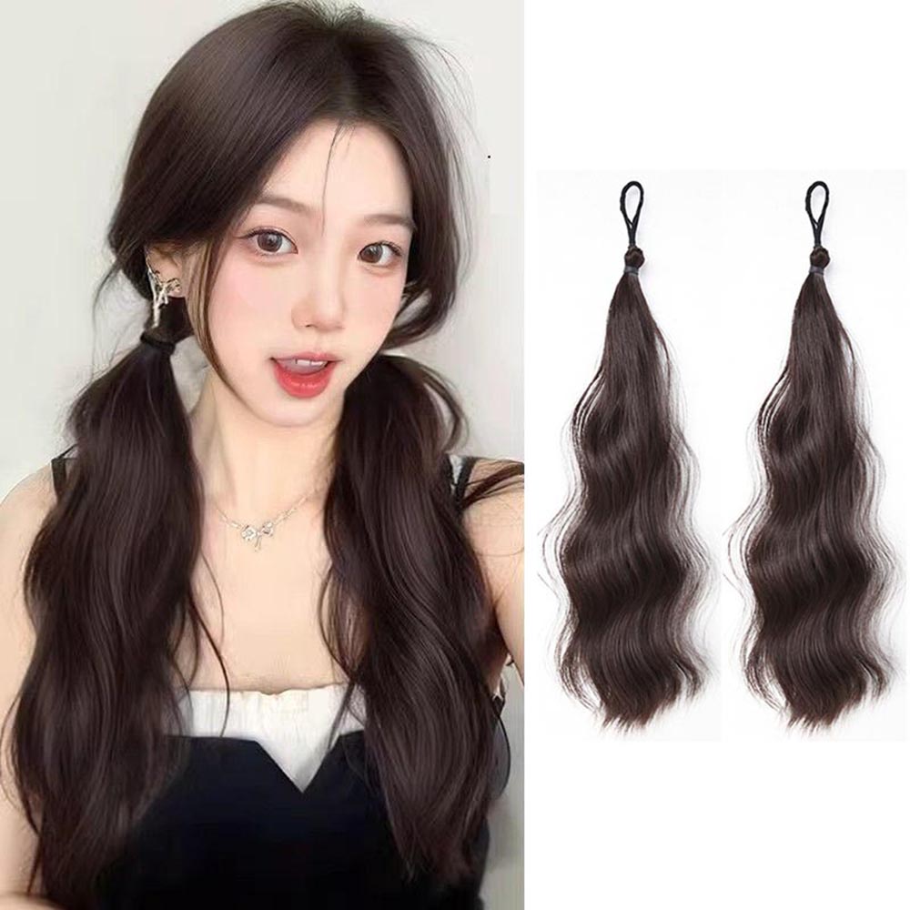 웨이브 긴 머리 부분 가발 머리끈 포니테일 롱 헤어피스 똥머리 이미지 7
