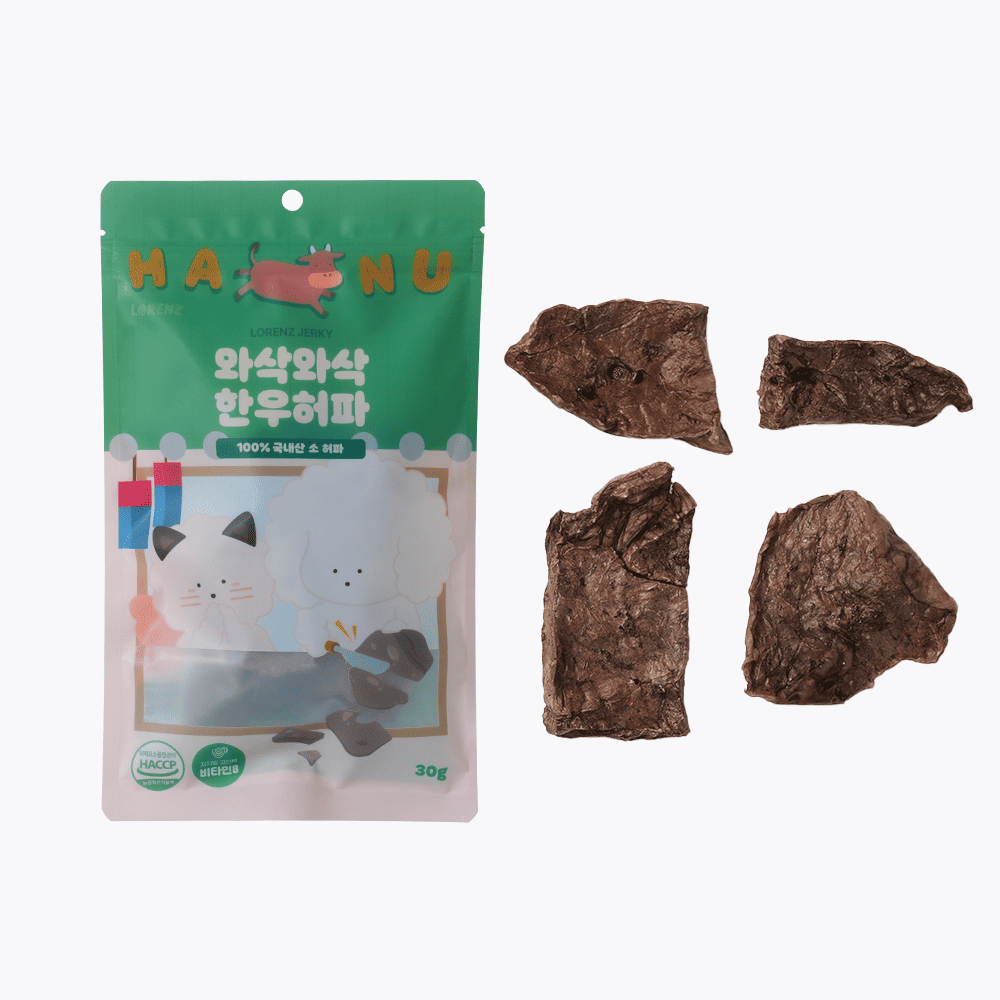 [오늘출발] 강아지 노견 로렌츠 져키 수제 간식 와삭와삭 한우허파, 30g, 1개 - 상품 이미지