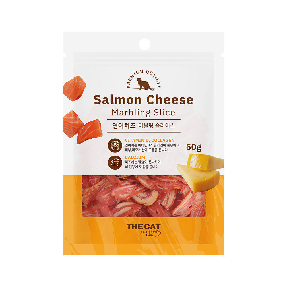 더캣 마블링 슬라이스 연어 치즈, 50g, 1개 - 상품 이미지