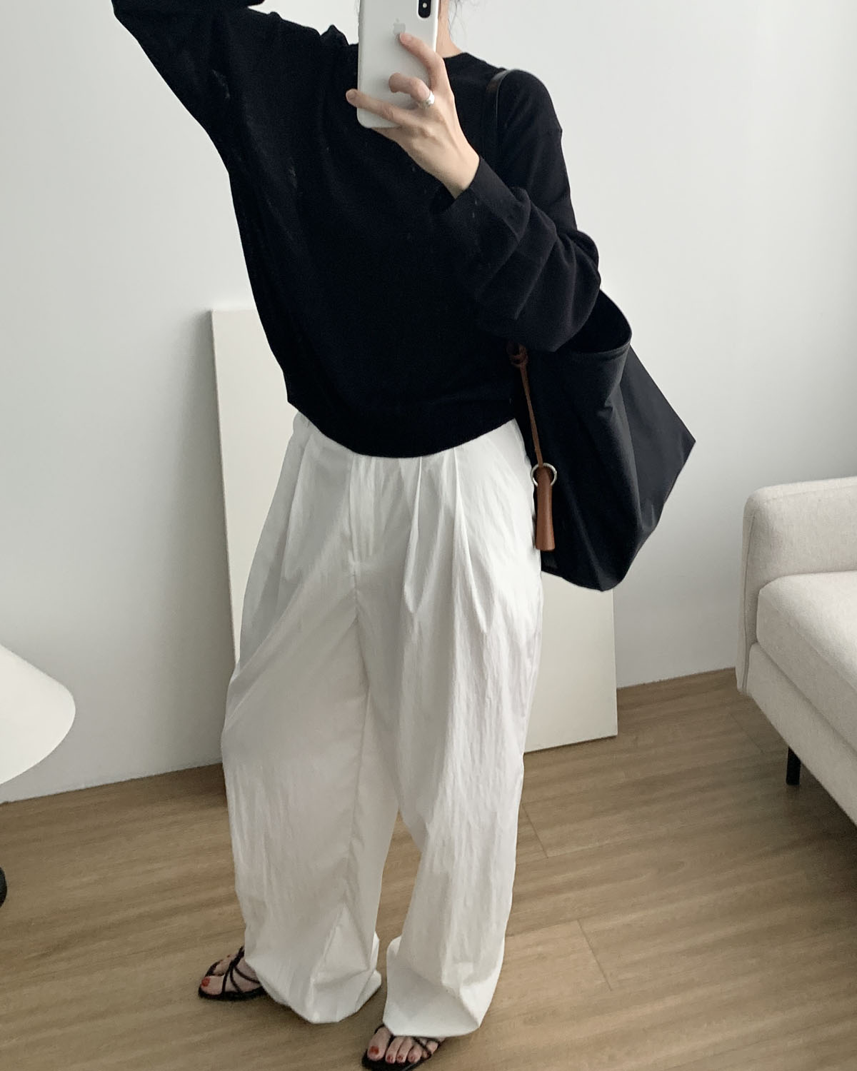 [일부당일] 썸머 위크 슬랙스 후들 얇은 시원한 핀턱 와이드 슬랙스 웨어링무드 (4c) - 상세 이미지 5