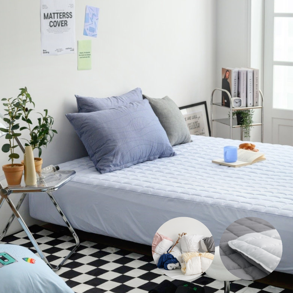 라포니 국산 순면 누빔 침대 매트리스 밴딩 커버 9컬러 5사이즈