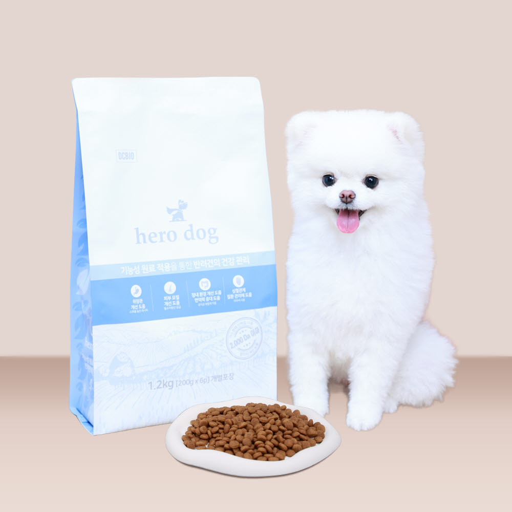 히어로독 1.2kg 화이트도그 사료 말티푸 비숑 눈물사료