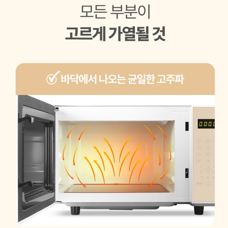 가정용 플랫전자레인지 버튼식 대용량 무회전전자렌지 25L